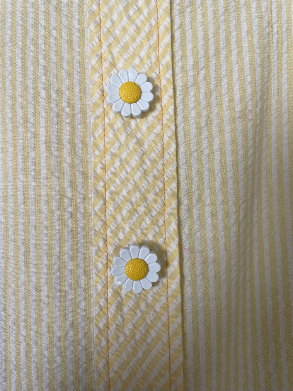 1950s daisy seersucker pleated dress - Picture 6 of 10